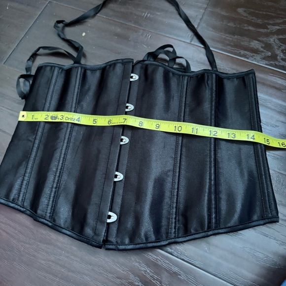 NWT Black Corset Waist Cincher XL goth satin glam fairy cosplay - Picture 5 of 5